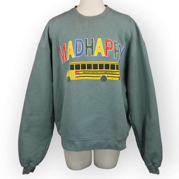 MADHAPPY SchoolBus Sweatshirt AIM Youth Mental Health OVERSIZE - Picture 1 of 10